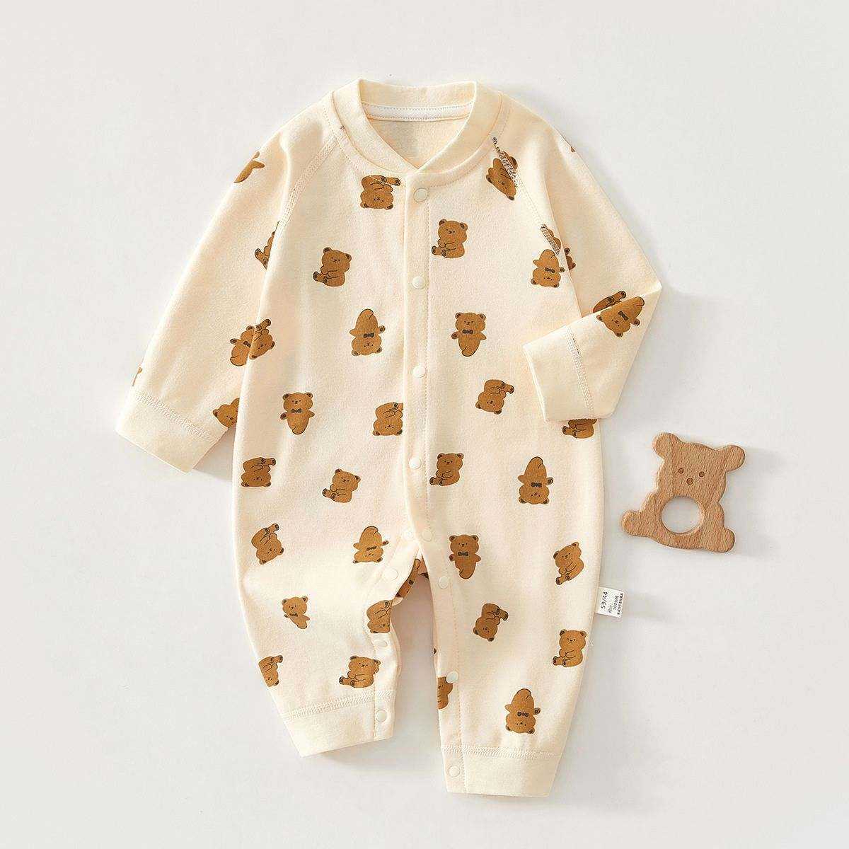 Feather & Fawn all-season cotton baby romper with full front snaps