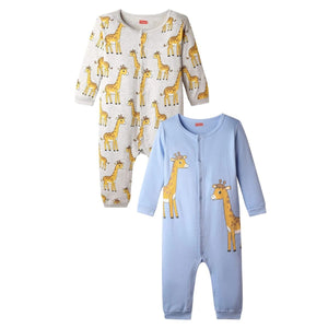 Feather & Fawn Babyhug Cotton Knit Full - Sleeve Giraffe Romper Baby Clothes
