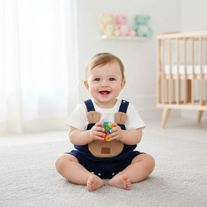 Feather & Fawn Bear Pocket Navy Romper Baby Clothes