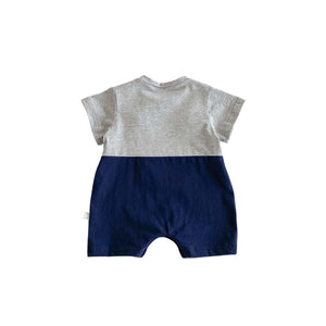 Feather & Fawn Bear Pocket Navy Romper Baby Clothes