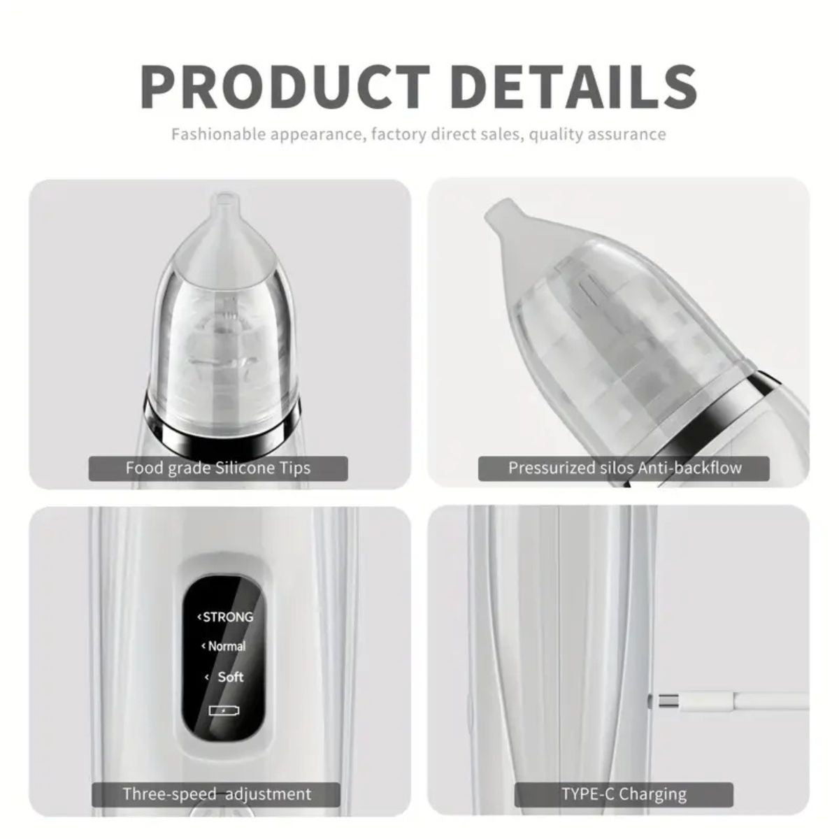 Feather & Fawn GentleCare Electric Nasal Aspirator with 3 Suction Levels Nasal Aspirator