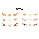 Feather & Fawn Halloween Freckle Face Tattoo Stickers | Set A or Set B (6 Sheets Each) Halloween