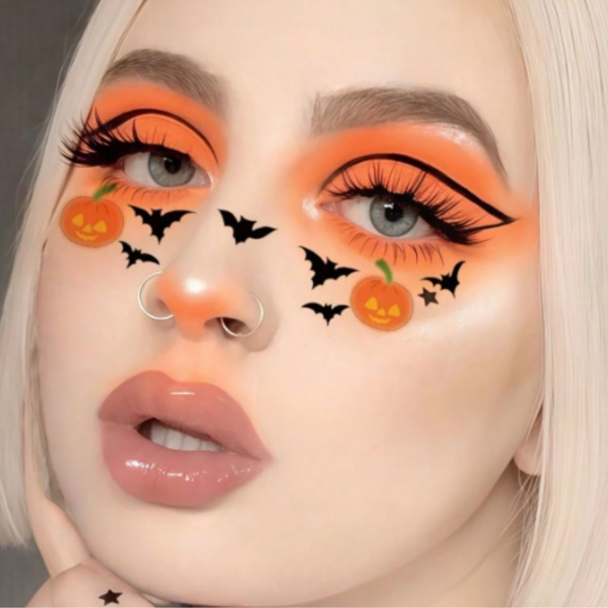 Feather & Fawn Halloween Freckle Face Tattoo Stickers | Set A or Set B (6 Sheets Each) Halloween