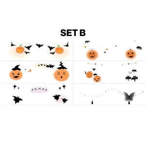 Feather & Fawn Halloween Freckle Face Tattoo Stickers | Set A or Set B (6 Sheets Each) Halloween