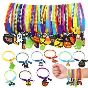 Feather & Fawn Halloween Zipper Charm Bracelet | Random Design (1 Piece) Halloween