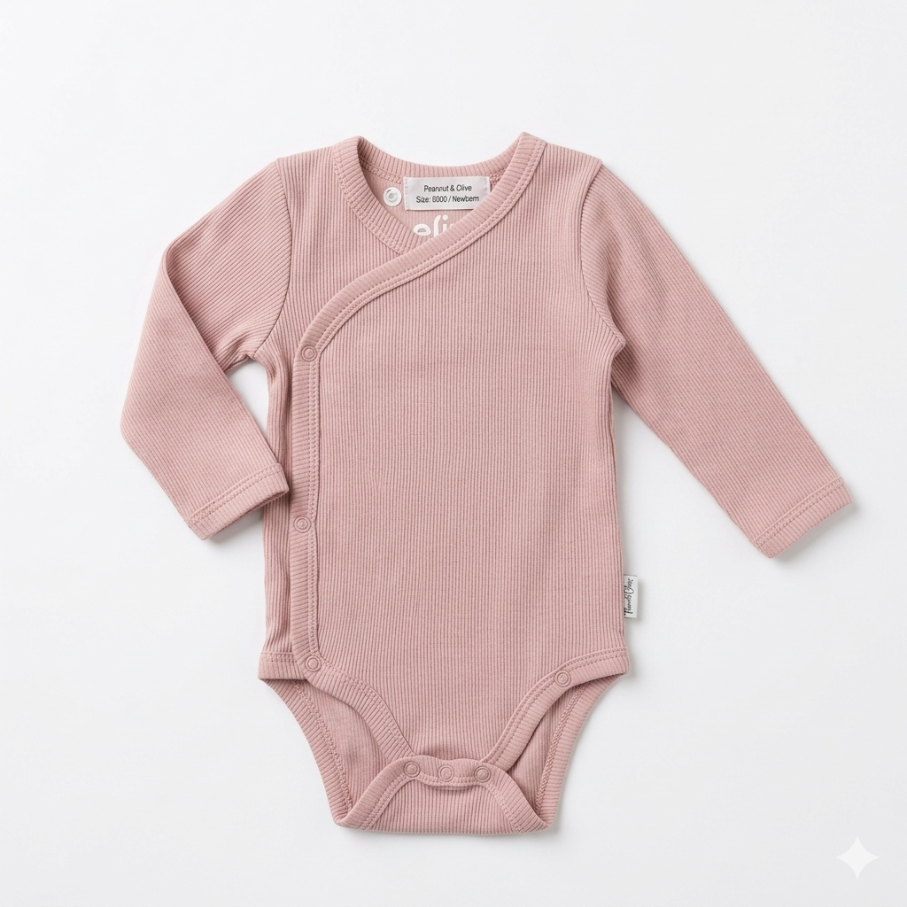 Feather & Fawn long sleeve baby bodysuits three pack in navy, white, and blue stripe