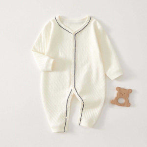 Feather & Fawn mid-weight cotton baby romper with full front snaps