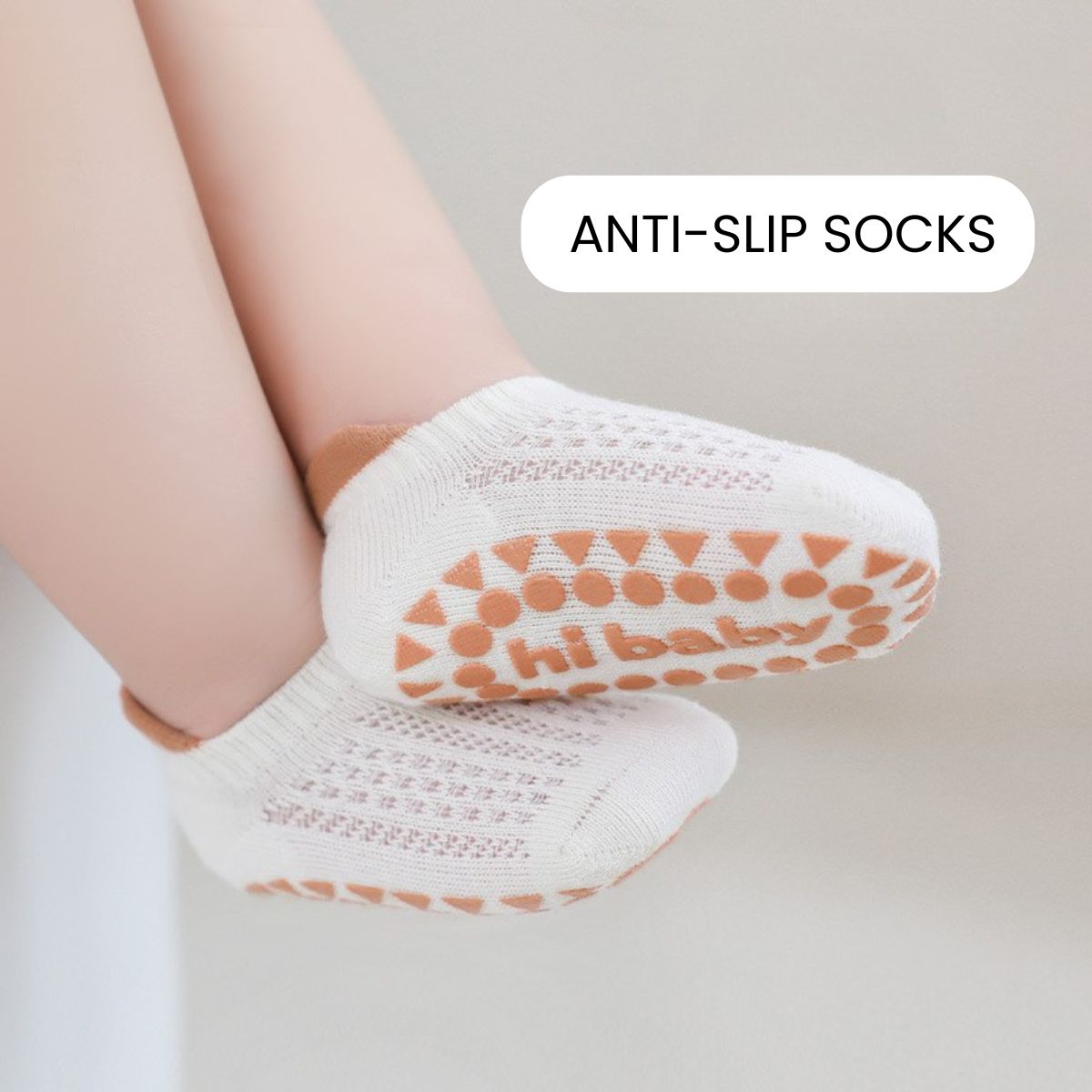 Feather & Fawn Non - slip Socks Safe & Snug Grippy Cotton Socks Baby Socks