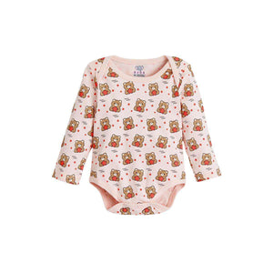 Feather & Fawn OJOS long sleeve cotton baby bodysuit with lap shoulder and crotch snaps