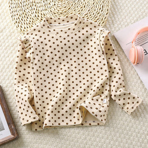 Feather & Fawn Ribbed Thick Ruffle Long - Sleeve Top Baby Clothes