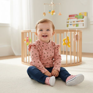 Feather & Fawn Ribbed Thick Ruffle Long - Sleeve Top Baby Clothes