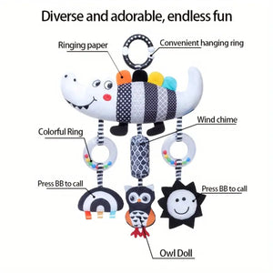 Feather & Fawn Sensory Hanging Toy For Pram | Crocodile & Caterpillar Pram Hanging Toy