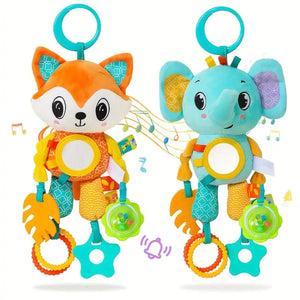 Feather & Fawn Sensory Hanging Toy For Pram | Elephant & Fox Pram Hanging Toy