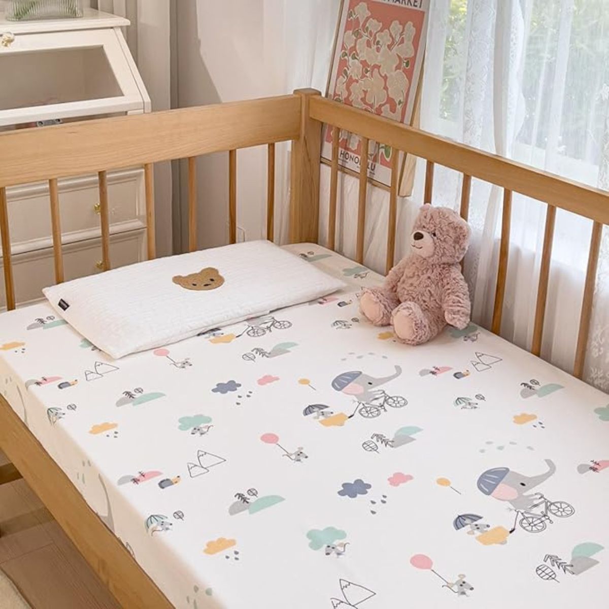 Feather & Fawn Snug & Safe Cotton Waterproof Fitted Sheets For Cots & Bassinets Fitted Sheet