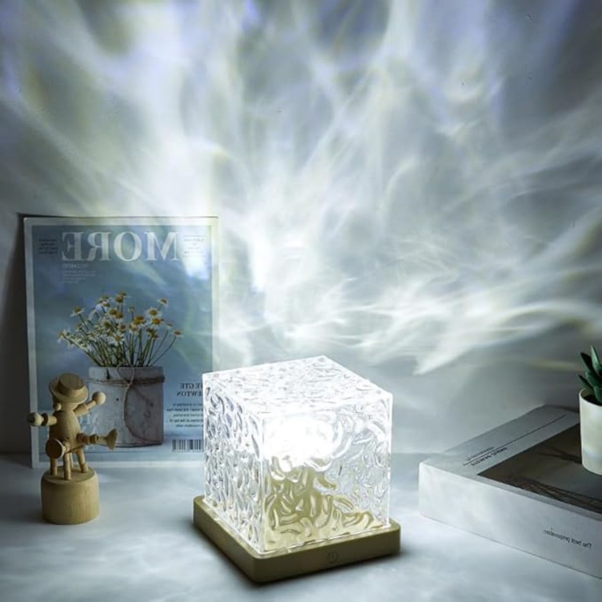 GlowlyGlowly Aurora Night Light Projector with Wooden Base - 16 Color LED Galaxy LampNight Light Projector - Babies Mart Australia