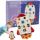 Kidst Montessori Busy Board - Wooden Sensory Toy with Lights and Switches Montessori Toys