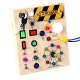 Kidst Montessori Busy Board - Wooden Sensory Toy with Lights and Switches Montessori Toys