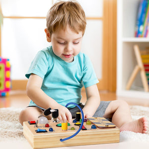 Kidst Montessori Busy Board - Wooden Sensory Toy with Lights and Switches Montessori Toys