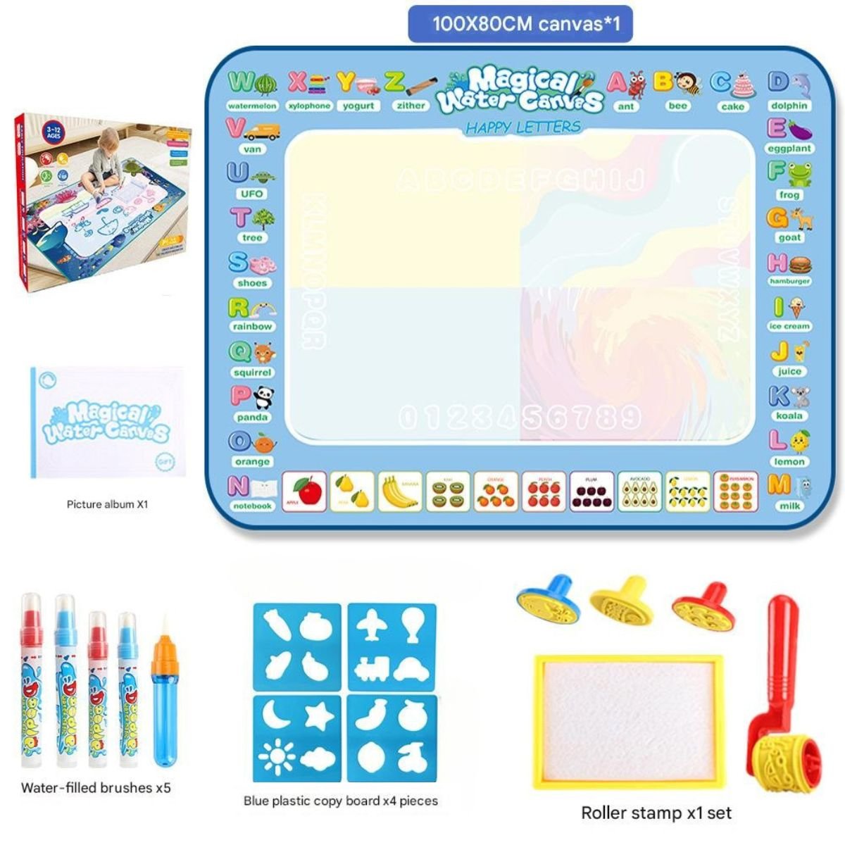 KidstKidst Aqua Water Doodle Mat - Mess - Free Water Drawing & Colouring MatDrawing & Painting Kits - Babies Mart Australia