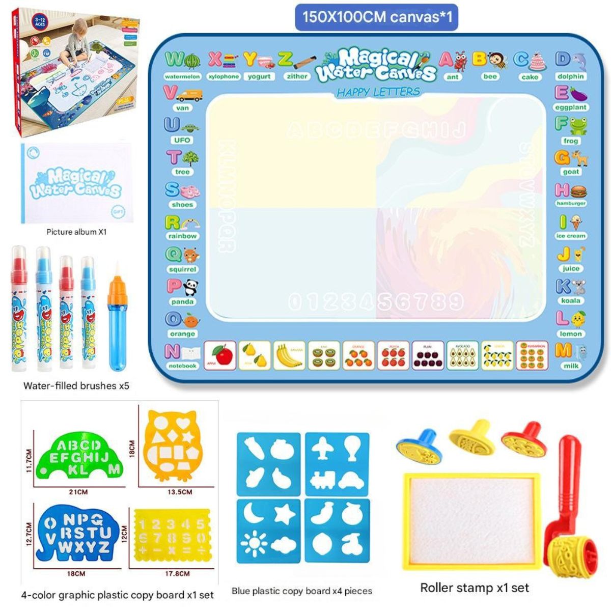 KidstKidst Aqua Water Doodle Mat - Mess - Free Water Drawing & Colouring MatDrawing & Painting Kits - Babies Mart Australia