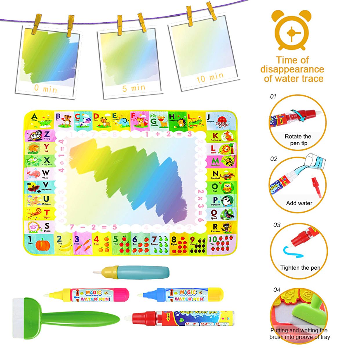 KidstKidst Aqua Water Doodle Mat - Mess - Free Water Drawing & Colouring MatDrawing & Painting Kits - Babies Mart Australia