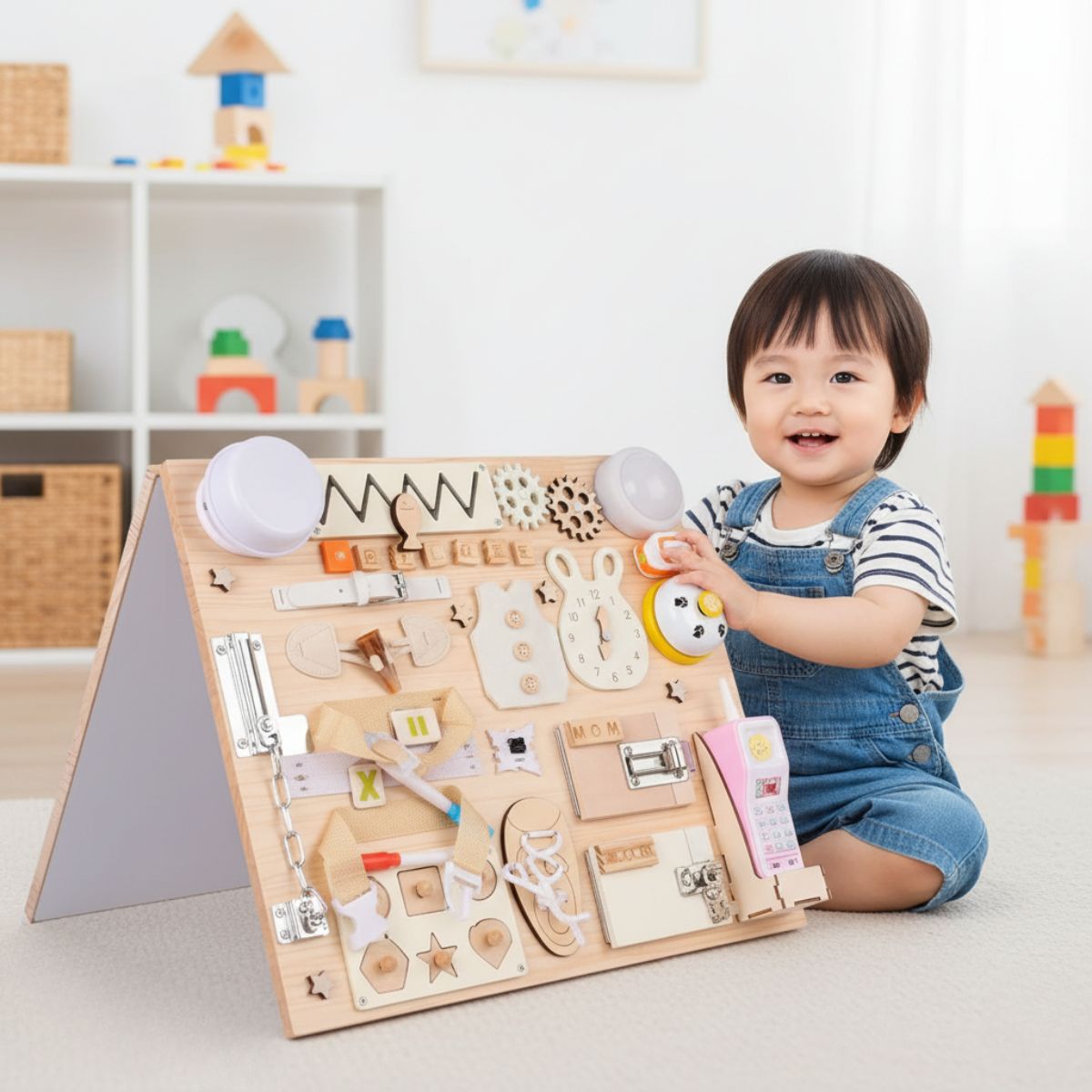 Kidst.Kidst Large Montessori Wooden Busy Board Collection - Fine Motor Skills & Sensory ToysMontessori Toys - Babies Mart Australia