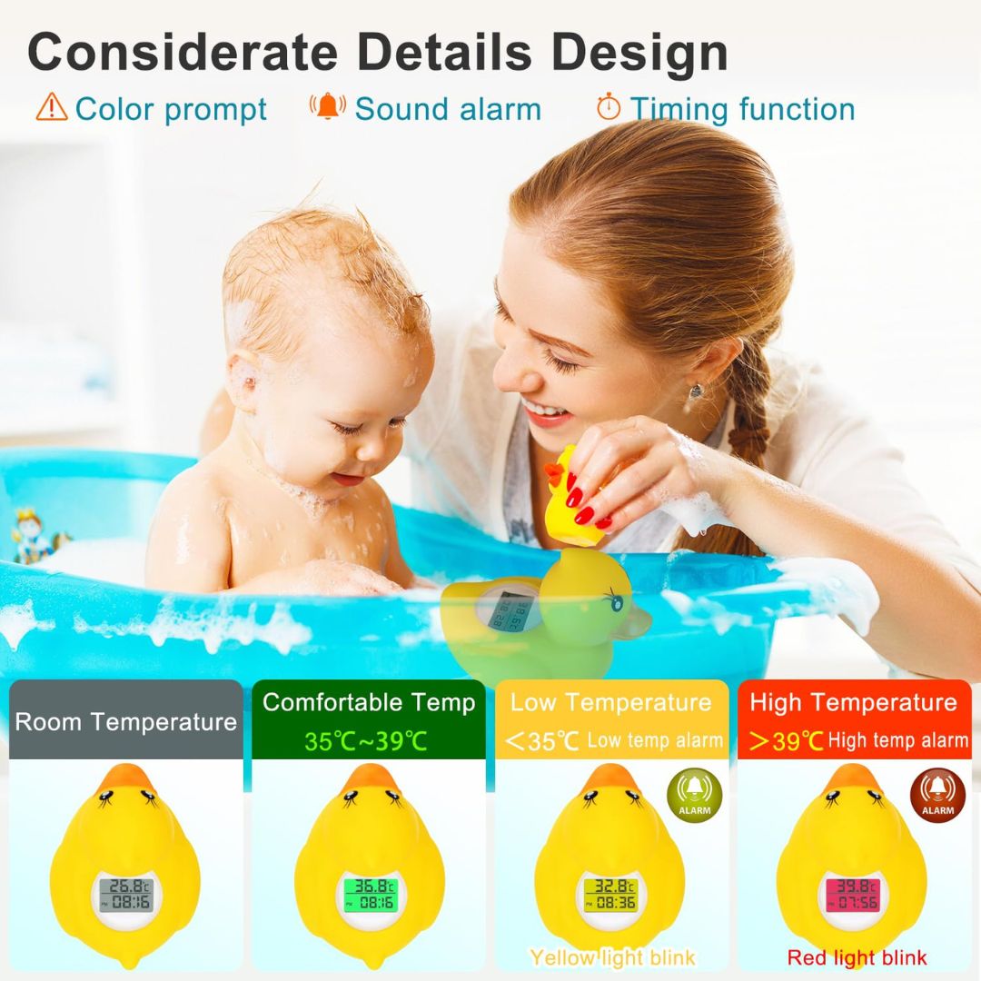 Kidstkidst SplashSafe Bath Thermometer & Floating Toy with Safety AlertBath Thermometer - Babies Mart Australia