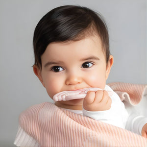 Living Textiles 2 Pack Silicone Teether | Stars & Cloud Pink Teether