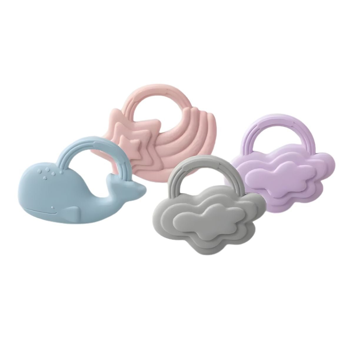 Living Textiles 2 Pack Silicone Teether | Whale & Cloud