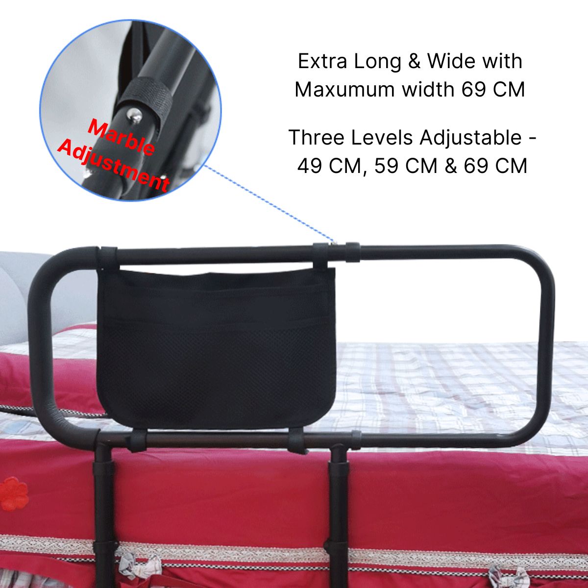 MaterniCare ElderGuard Elderly Bed Rails With Adjustable Handrail for Seniors Bed Rails