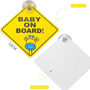 MovanaMovana Baby On Board Sign with Suction Cup 12 x 12 CM LargeBaby on Board Signs - Babies Mart Australia