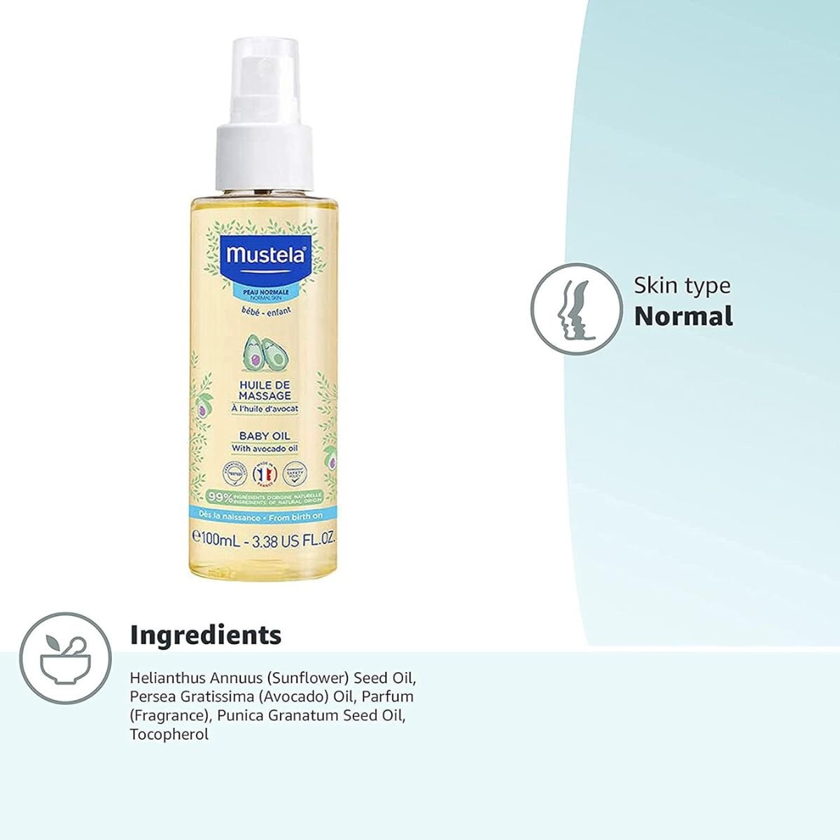 MustelaMustela Baby Massage Oil (110gr/100ml)Baby Skincare - Babies Mart Australia