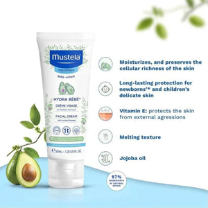 MustelaMustela Hydra Bébé Face Cream 40mlBaby Skincare - Babies Mart Australia