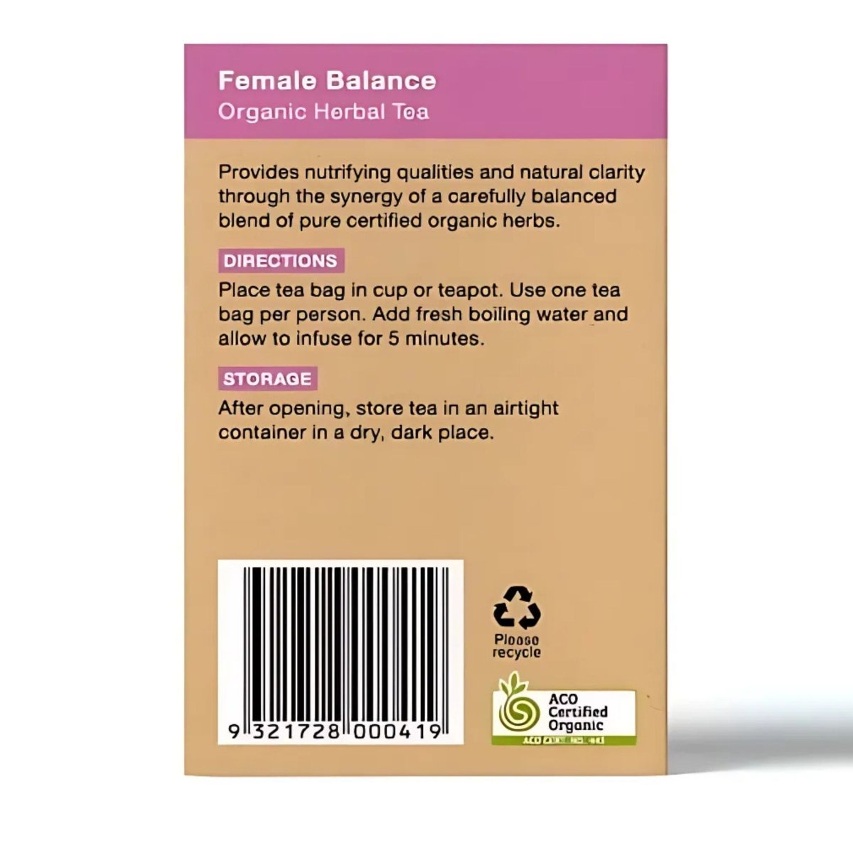 Planet OrganicPlanet Organic Female Balance Tea BagsTea - Babies Mart Australia