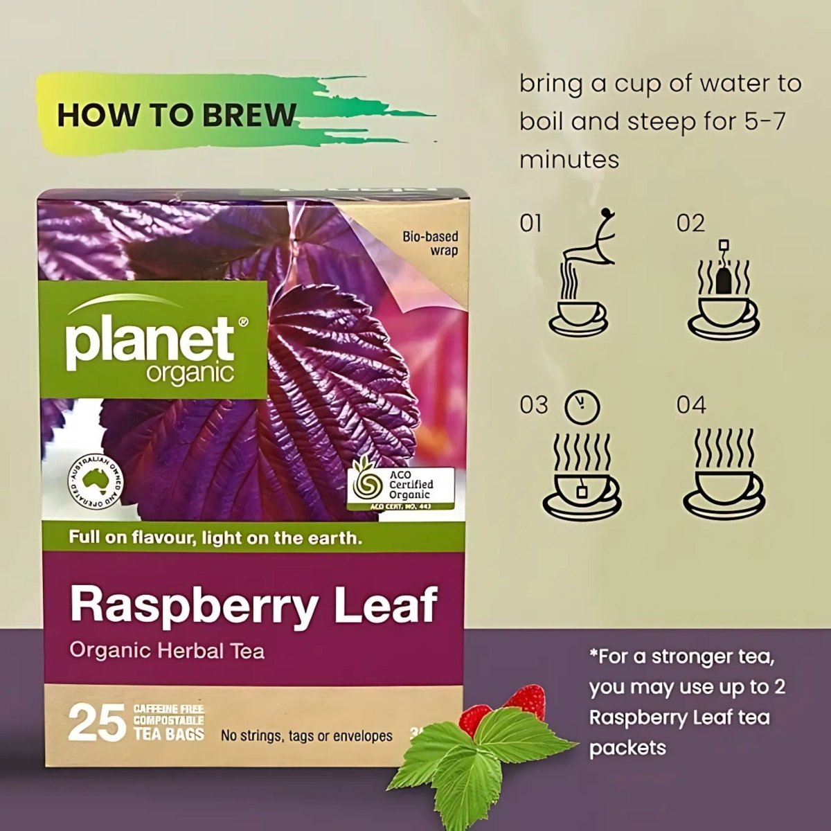 Planet OrganicPlanet Organic Raspberry Leaf Tea BagsTea - Babies Mart Australia