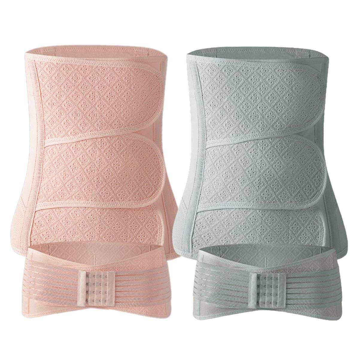 MaterniCare ReShape postpartum belly band 2-piece cotton set with adjustable compression and pelvic belt