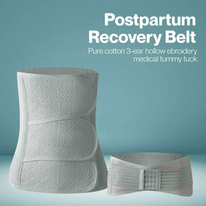 MaterniCare ReShape postpartum belly band set with pelvic belt in pink lace cotton