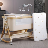 Toddly CuddleCrib 3 - in - 1 Bassinet – Rocker, Adjustable Height & Premium Mattress Baby Bassinet
