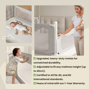 Toddly DreamGuard V2 Adjustable Baby Bed Rail Sets for Secure & Peaceful Nights Baby Bed Rails