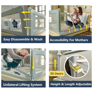 Toddly DreamGuard V2 Adjustable Baby Bed Rail Sets for Secure & Peaceful Nights Baby Bed Rails