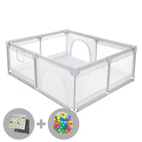 Toddly Explorer Max large baby playpen with mesh sides and zippered door for safe child play