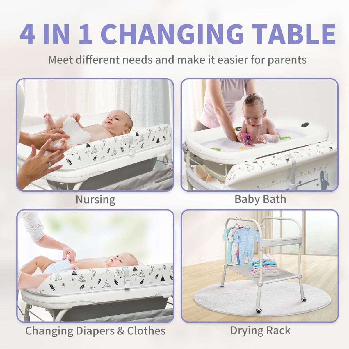 Toddly FlexiBathe – 2 - in - 1 Adjustable Baby Bathtub & Changing Table Baby Changing Table