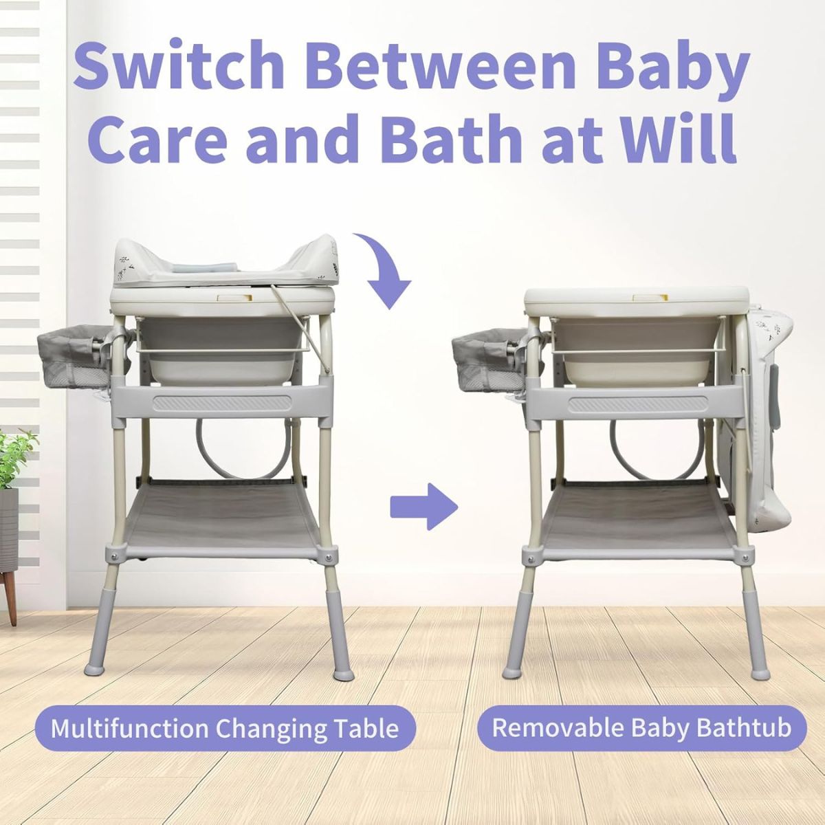 Toddly FlexiBathe – 2 - in - 1 Adjustable Baby Bathtub & Changing Table Baby Changing Table