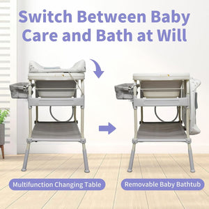 Toddly FlexiBathe – 2 - in - 1 Adjustable Baby Bathtub & Changing Table Baby Changing Table