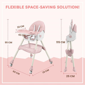 Toddly FlexiGrow 4 - in - 1 Baby High Chair Upgraded with Enhanced Safety High Chair