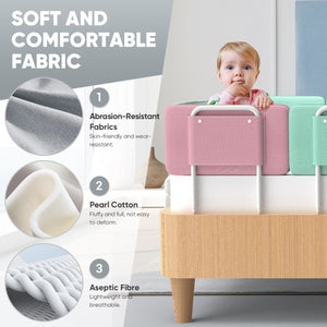 Toddly FoamGuard Toddler Bed Rail Adjustable Height, Soft & Easy Install Baby Bed Rails
