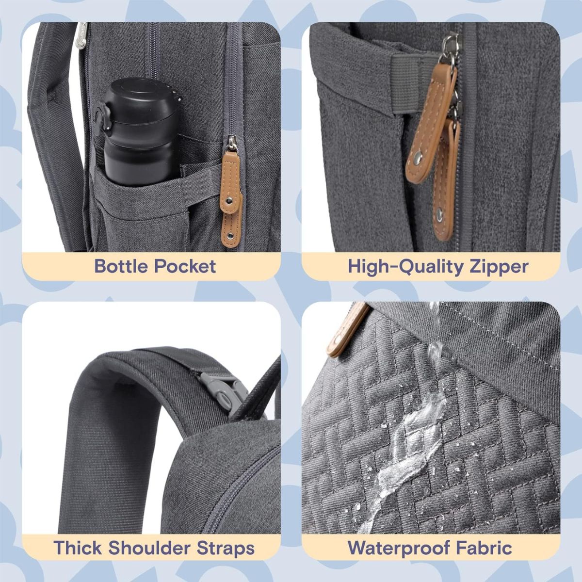 Toddly Urban Ease Series Diaper Bag - Chic Nappy Bag for Daily Baby Essentials Nappy Bags