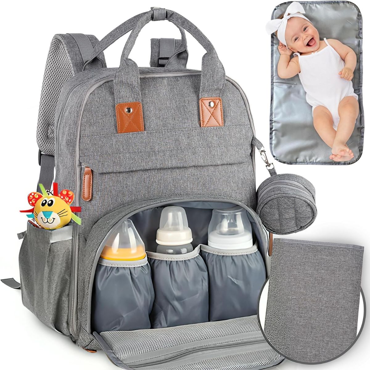 Toddly Urban Ease Series Diaper Bag - Chic Nappy Bag for Daily Baby Essentials Nappy Bags