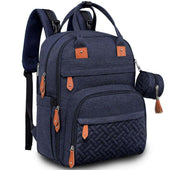 Toddly Urban Ease Series waterproof diaper bag with multiple compartments, insulated pockets, and portable changing pad for organized baby essentials