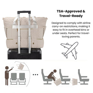 Toddly UrbanEase Tote Nappy Bag Carryall Large - Capacity Travel - Friendly Baby Bag Nappy Bags